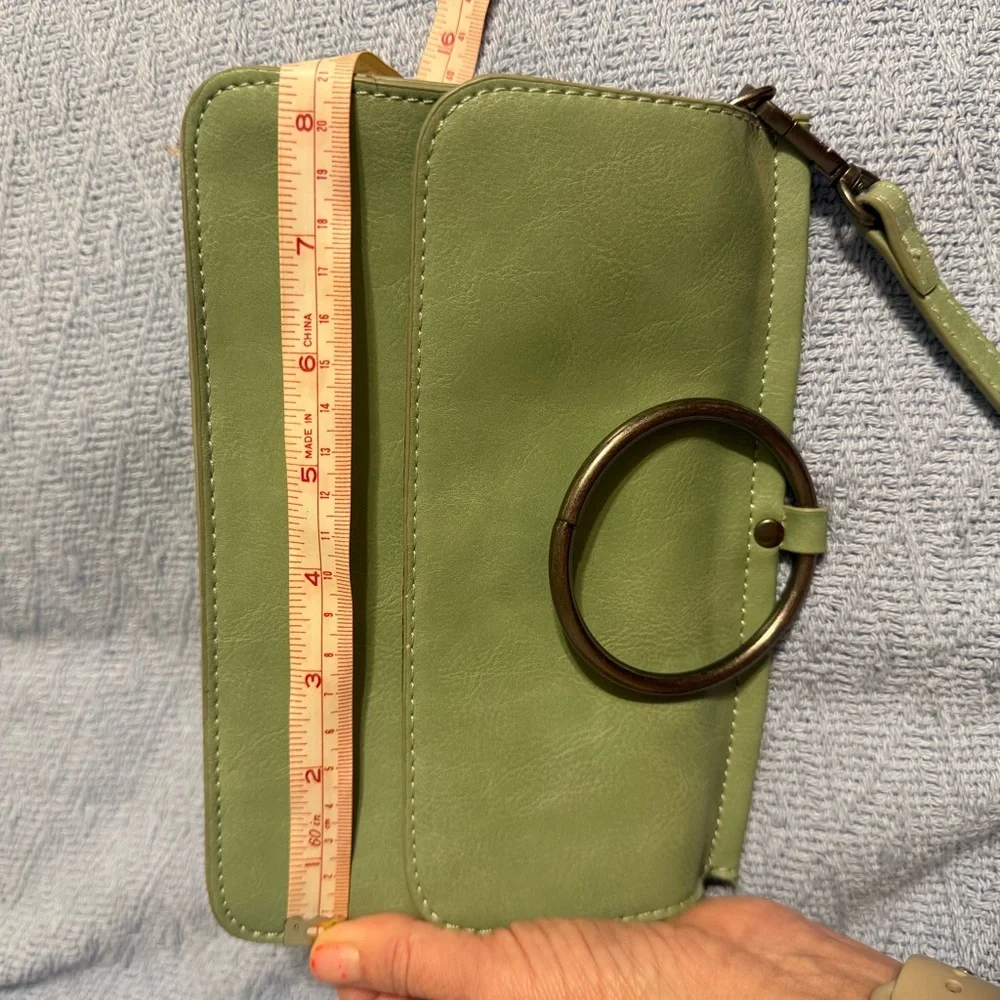 Joy Susan Mint Green Aria Ring Bag with Circular Accent